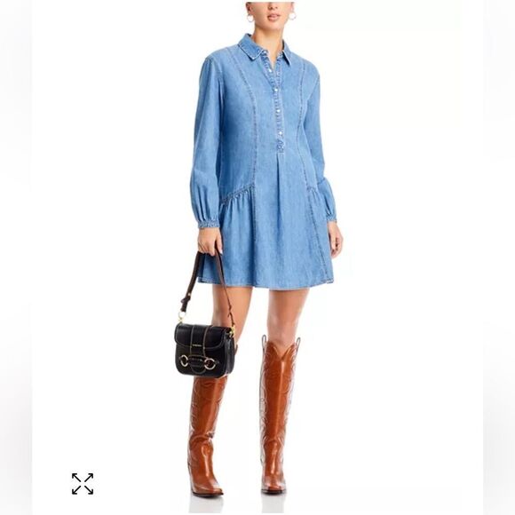 NEW Veronica Beard Chaia Denim Dress Iceberg Size 10 - Picture 5 of 13